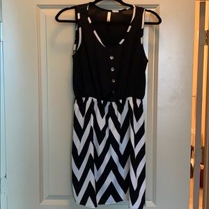 Black and white chevron stripe dress